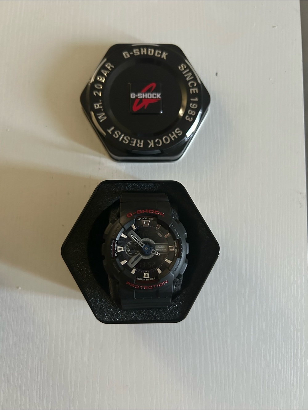 G-Shock Black Watch with Red Accents